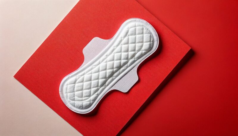 white sanitary pad with a quilted texture